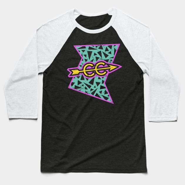 Rad 90s Cross Country Logo Baseball T-Shirt by MeatMan